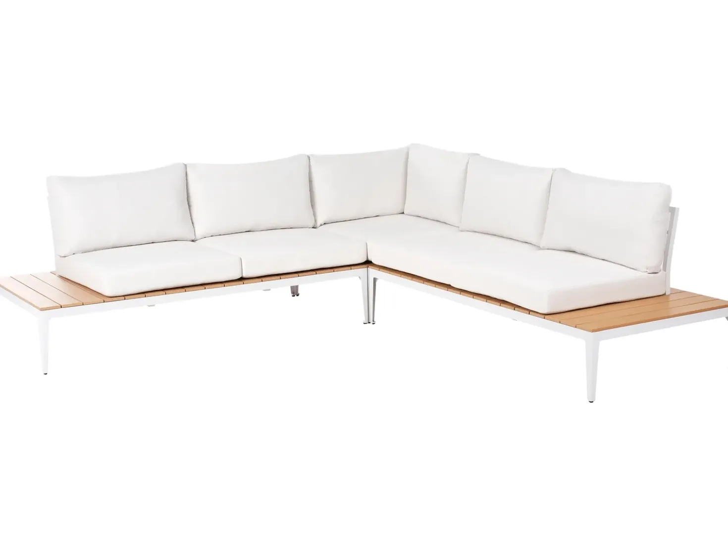 Set di divani angolari da giardino 5 posti POSITANO Bianco sporco