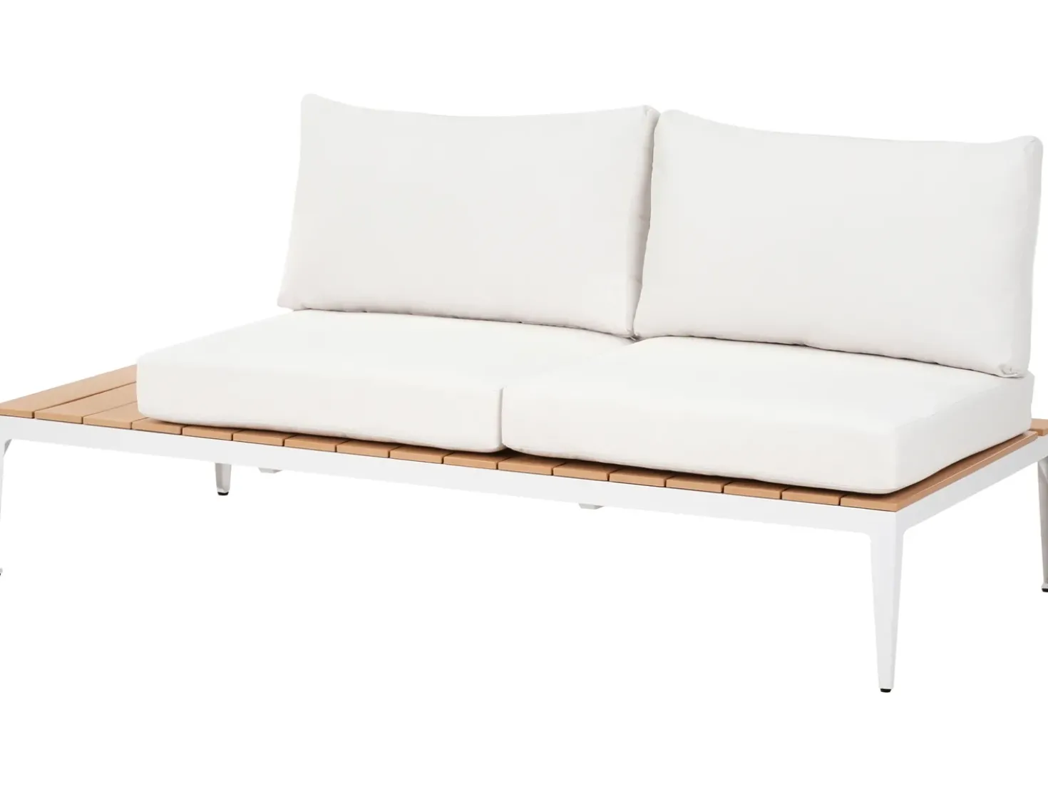 Set di divani angolari da giardino 5 posti POSITANO Bianco sporco