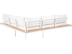 Set di divani angolari da giardino 5 posti POSITANO Bianco sporco