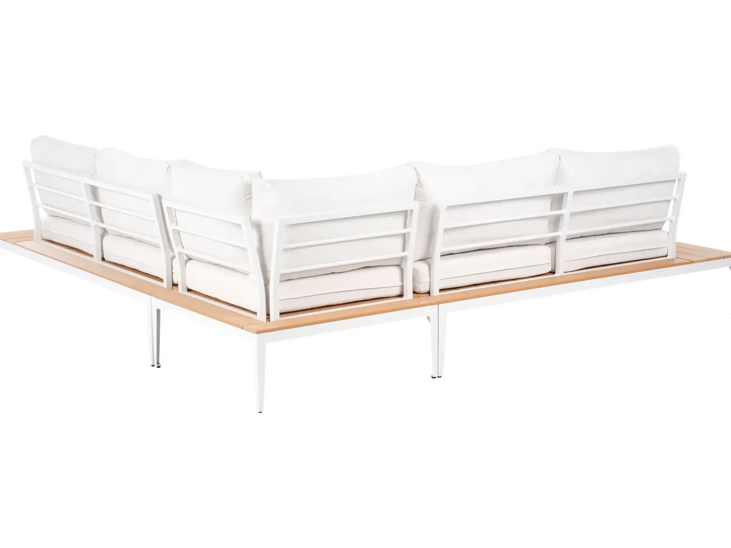 Set di divani angolari da giardino 5 posti POSITANO Bianco sporco