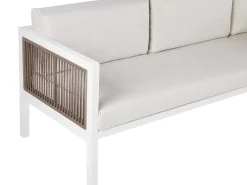 Set di divani angolari da giardino 4 posti BORELLO Lato Sinistro Metallo Beige