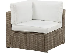 Set di divani angolari da giardino 6 posti BELVEDERE Rattan sintetico (PE) Bianco