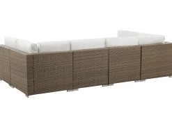 Set di divani angolari da giardino 6 posti BELVEDERE Rattan sintetico (PE) Bianco