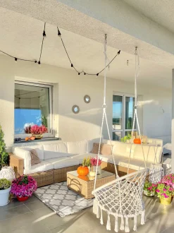 Set di divani angolari da giardino 6 posti BELVEDERE Rattan sintetico (PE) Bianco
