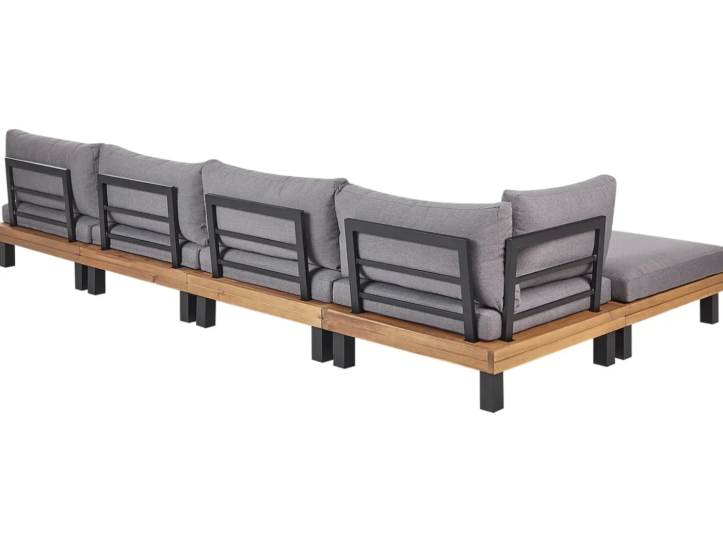Set di divani angolari da giardino 5 posti FRAZZANO Modulare Legno di acacia certificato Grigio