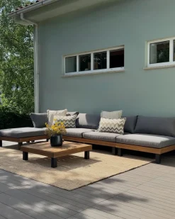Set di divani angolari da giardino 5 posti FRAZZANO Modulare Legno di acacia certificato Grigio