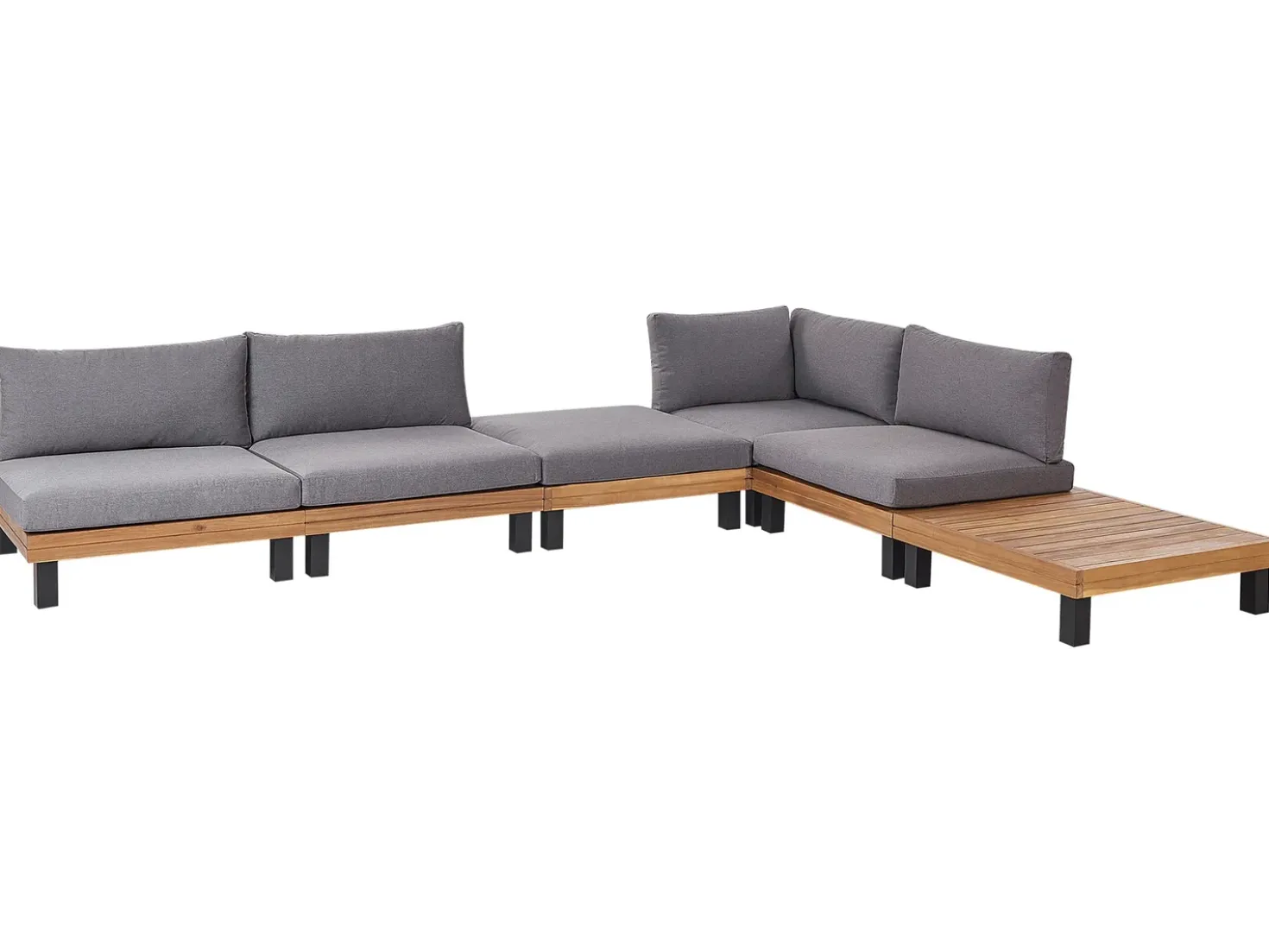 Set di divani angolari da giardino 5 posti FRAZZANO Modulare Legno di acacia certificato Grigio