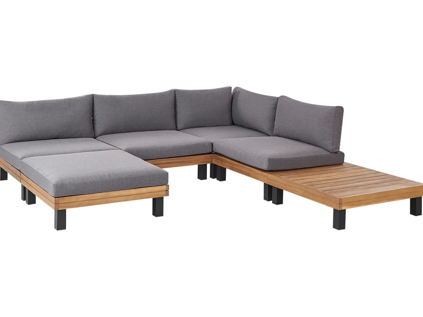 Set di divani angolari da giardino 5 posti FRAZZANO Modulare Legno di acacia certificato Grigio