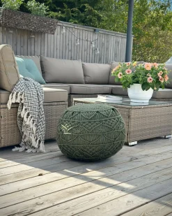 Set di divani angolari da giardino 6 posti BELVEDERE Rattan sintetico (PE) Marrone
