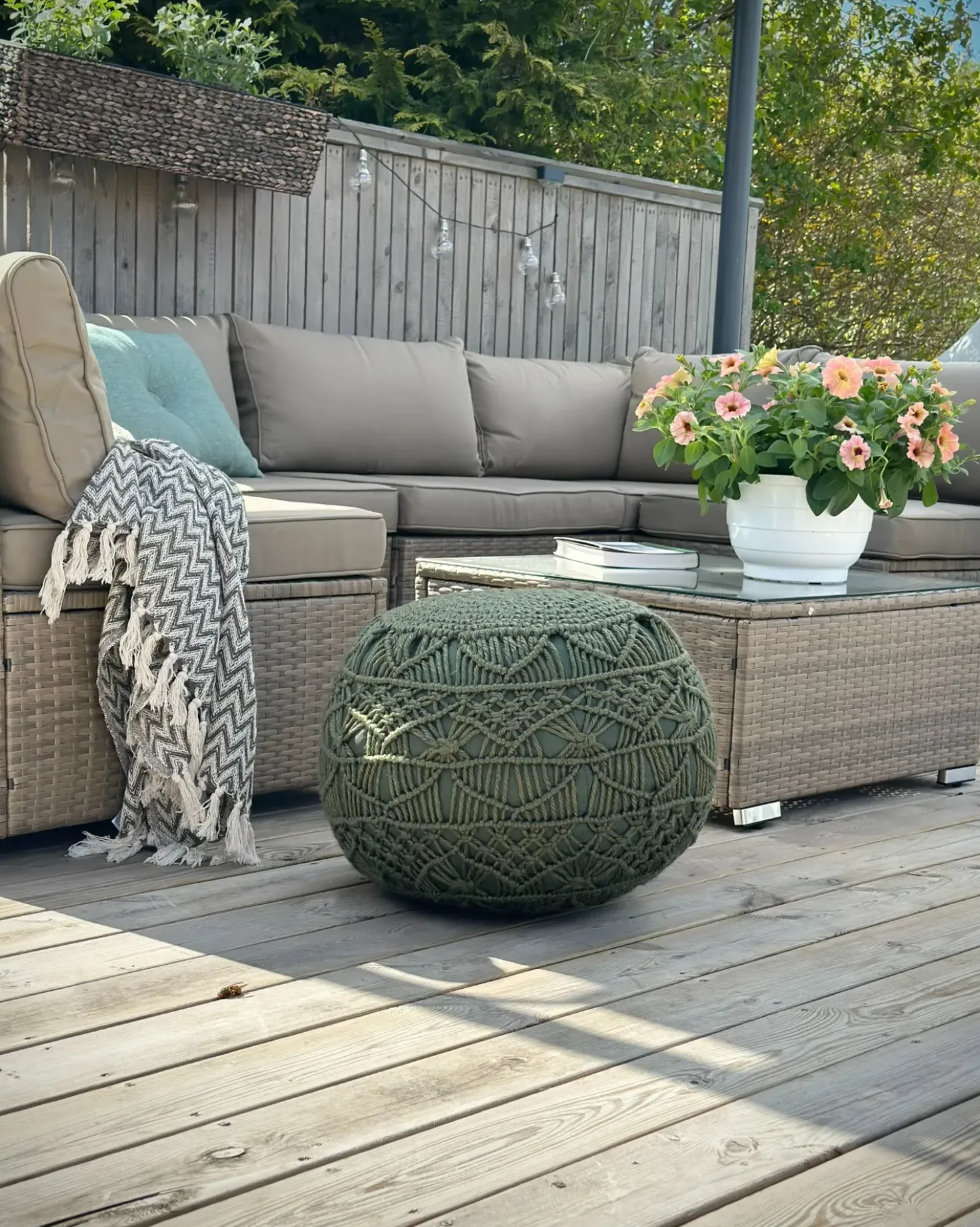 Set di divani angolari da giardino 6 posti BELVEDERE Rattan sintetico (PE) Marrone