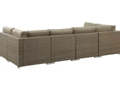 Set di divani angolari da giardino 6 posti BELVEDERE Rattan sintetico (PE) Marrone