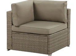Set di divani angolari da giardino 6 posti BELVEDERE Rattan sintetico (PE) Marrone