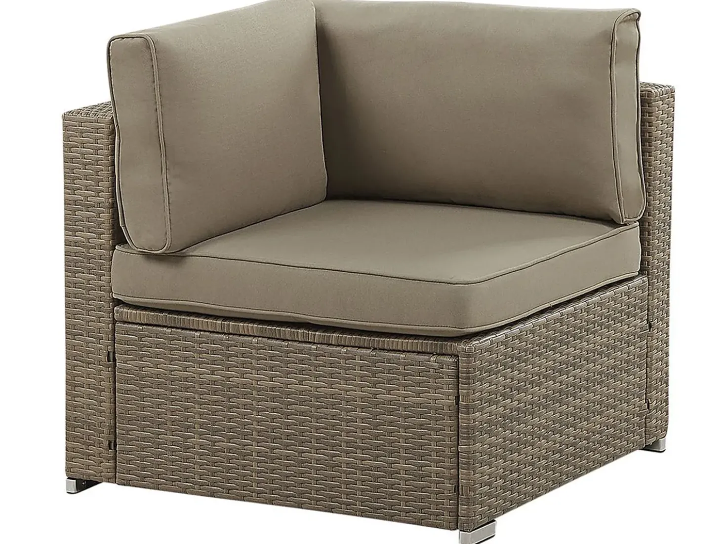 Set di divani angolari da giardino 6 posti BELVEDERE Rattan sintetico (PE) Marrone