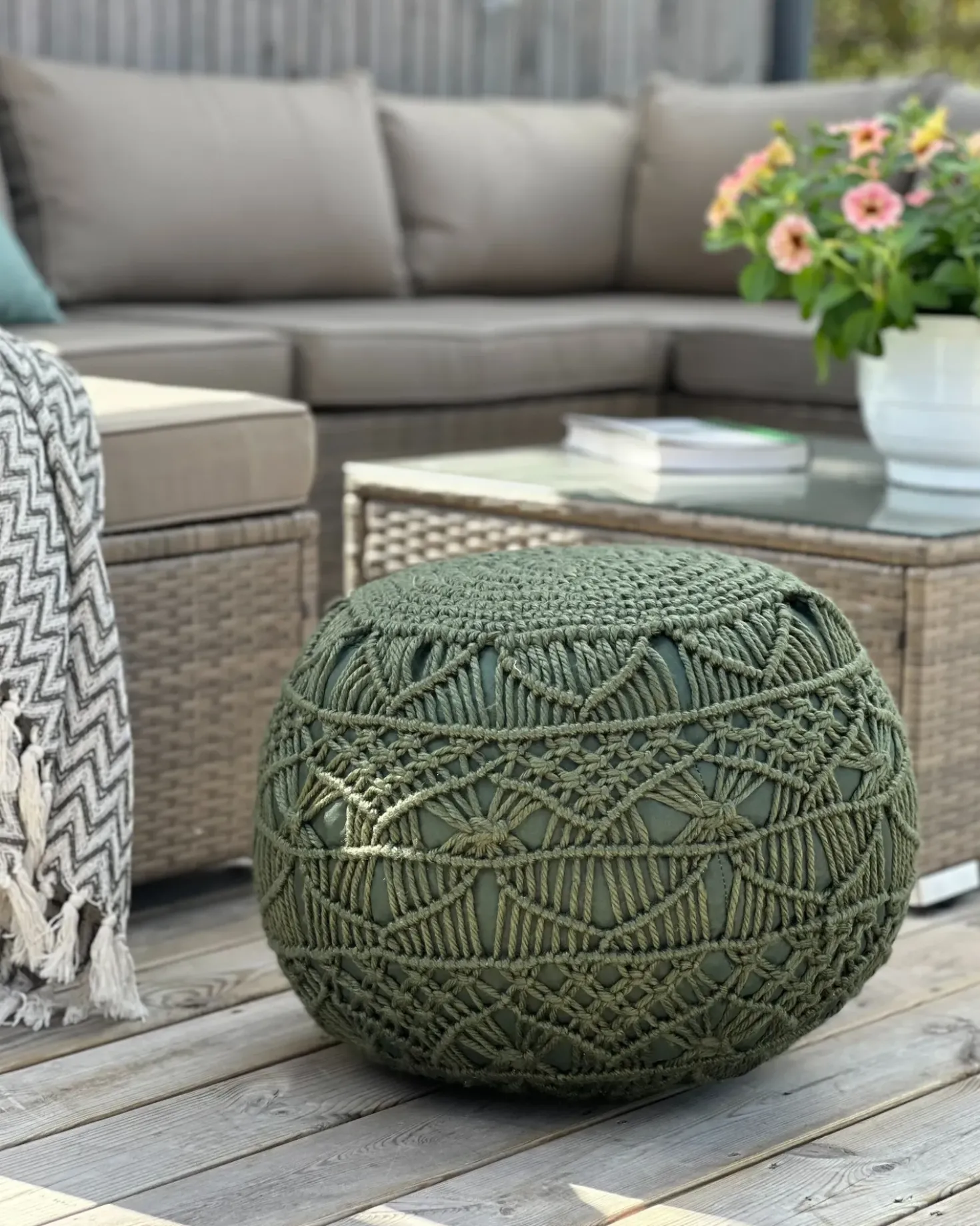 Set di divani angolari da giardino 6 posti BELVEDERE Rattan sintetico (PE) Marrone