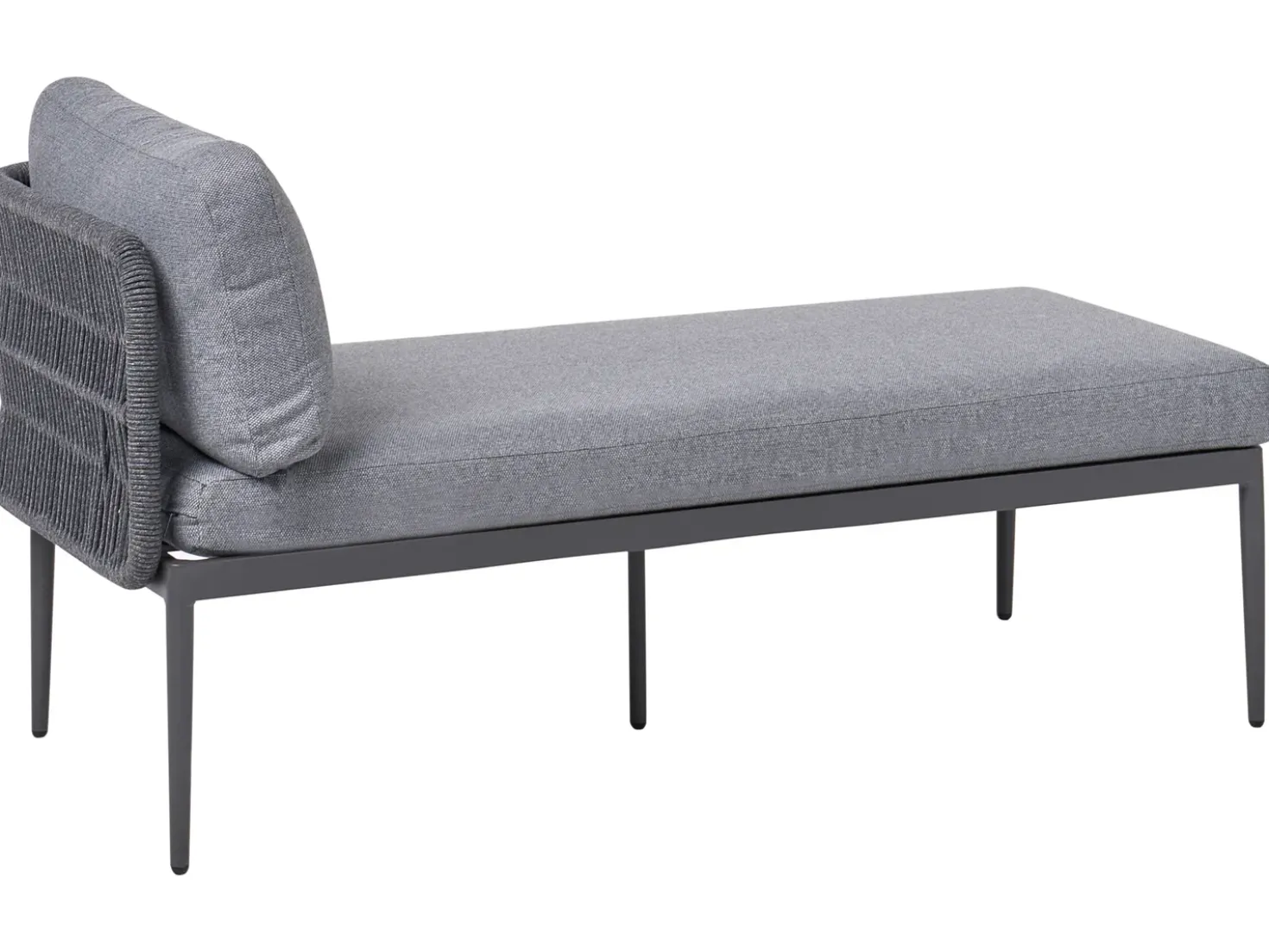 Set di divani angolari da giardino 3 posti LEFFE Lato Sinistro Metallo Grigio