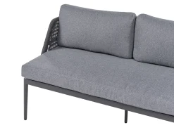 Set di divani angolari da giardino 3 posti LEFFE Lato Sinistro Metallo Grigio