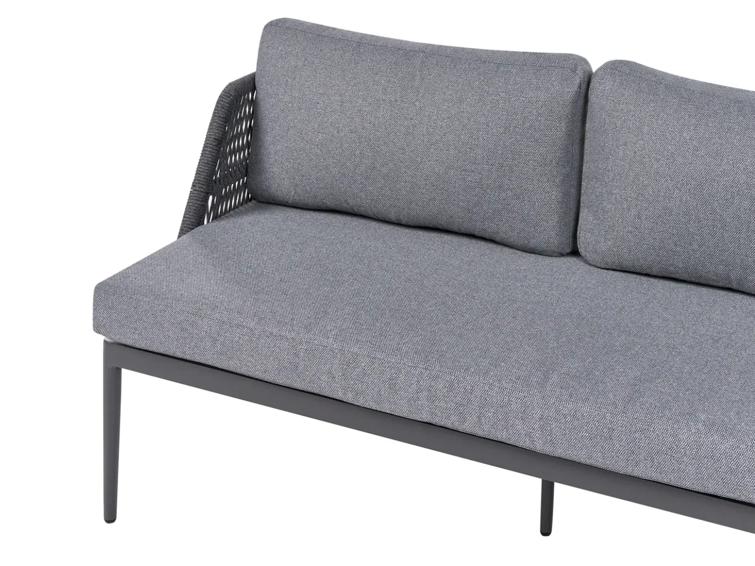Set di divani angolari da giardino 3 posti LEFFE Lato Sinistro Metallo Grigio