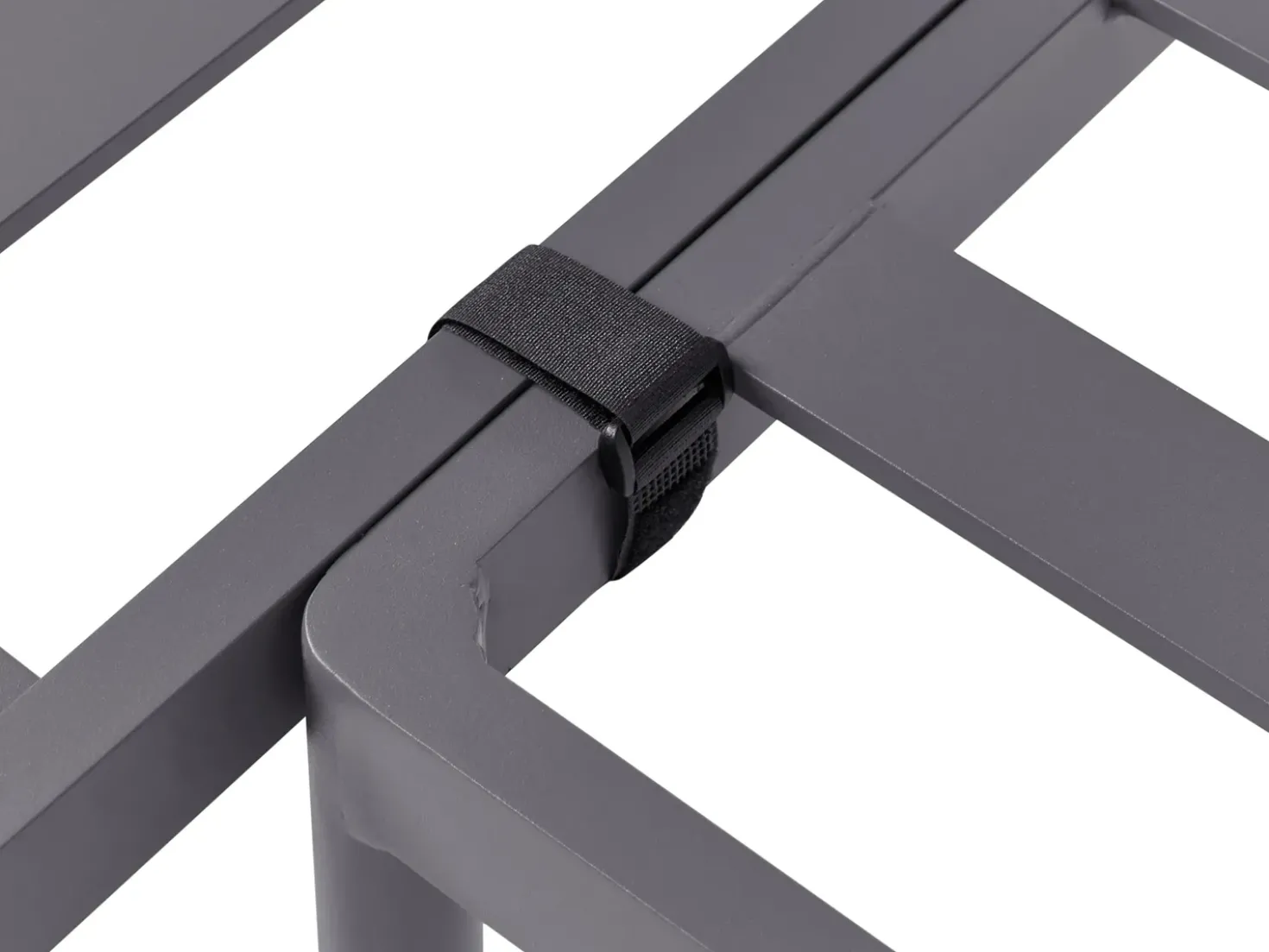 Set di divani angolari da giardino 3 posti LEFFE Lato Sinistro Metallo Grigio