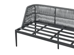 Set di divani angolari da giardino 3 posti LEFFE Lato Sinistro Metallo Grigio