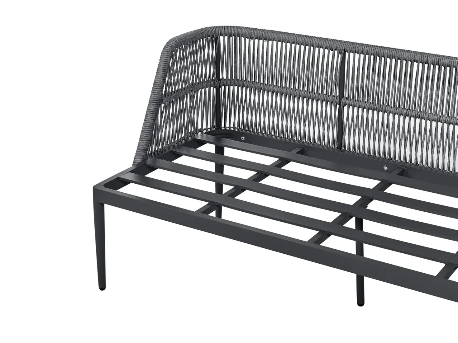 Set di divani angolari da giardino 3 posti LEFFE Lato Sinistro Metallo Grigio