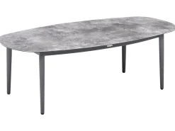 Set di divani angolari da giardino 3 posti LEFFE Lato Sinistro Metallo Grigio