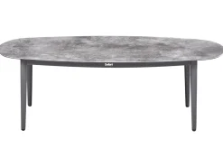 Set di divani angolari da giardino 3 posti LEFFE Lato Sinistro Metallo Grigio