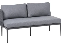 Set di divani angolari da giardino 3 posti LEFFE Lato Sinistro Metallo Grigio