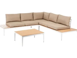 Set di divani angolari da giardino 5 posti POSITANO Marrone chiaro