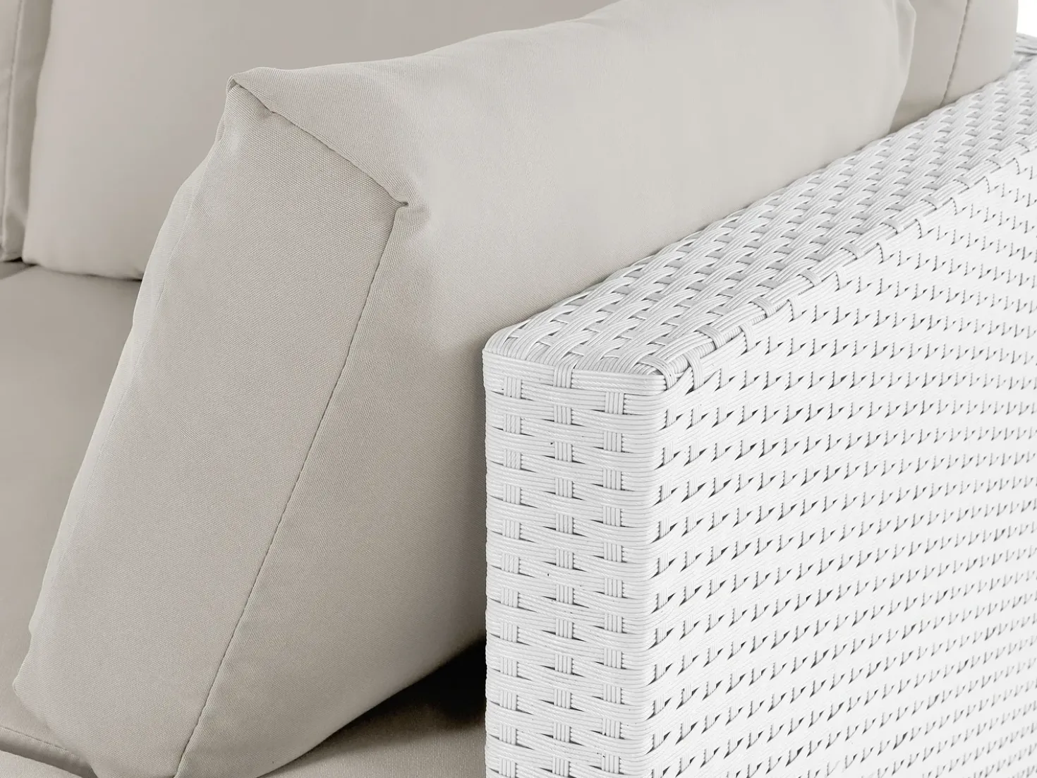 Set di divani angolari da giardino 4 posti SANO Lato destro Modulare Rattan sintetico (PE) Bianco
