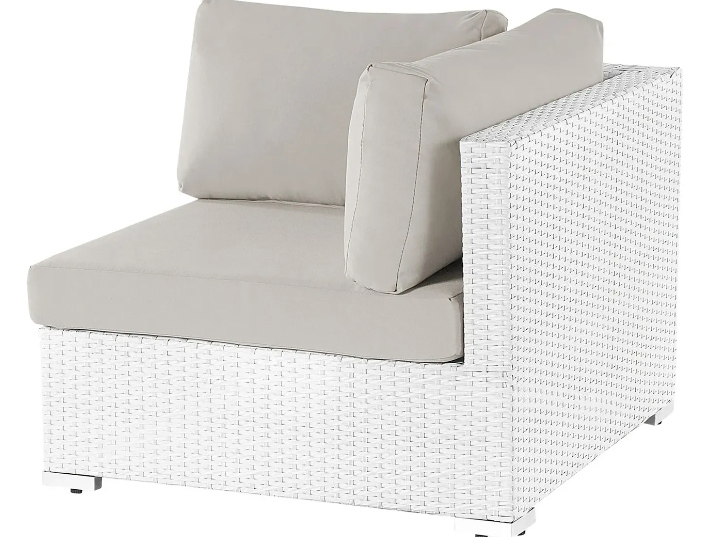Set di divani angolari da giardino 4 posti SANO Lato destro Modulare Rattan sintetico (PE) Bianco