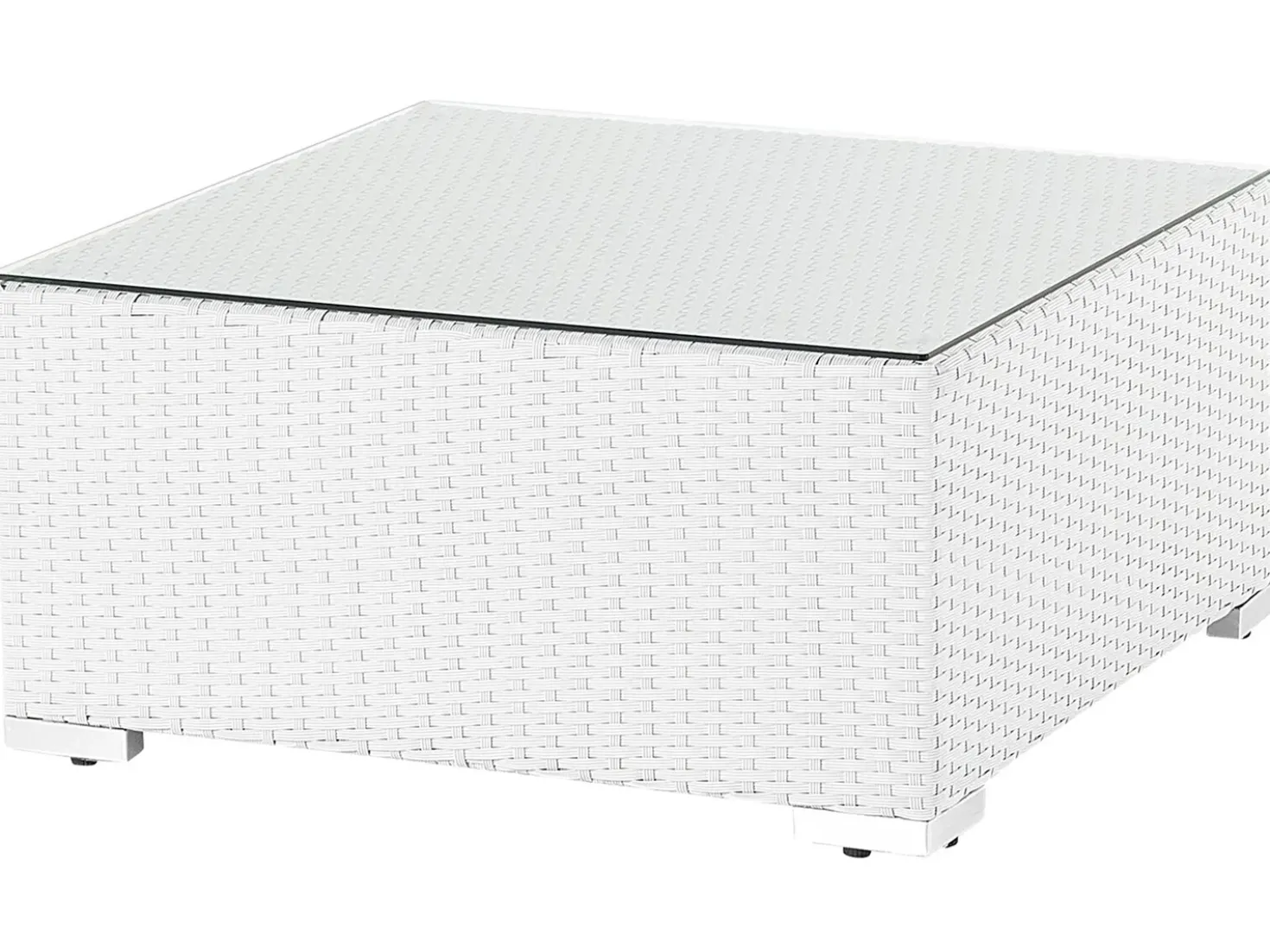 Set di divani angolari da giardino 4 posti SANO Lato destro Modulare Rattan sintetico (PE) Bianco