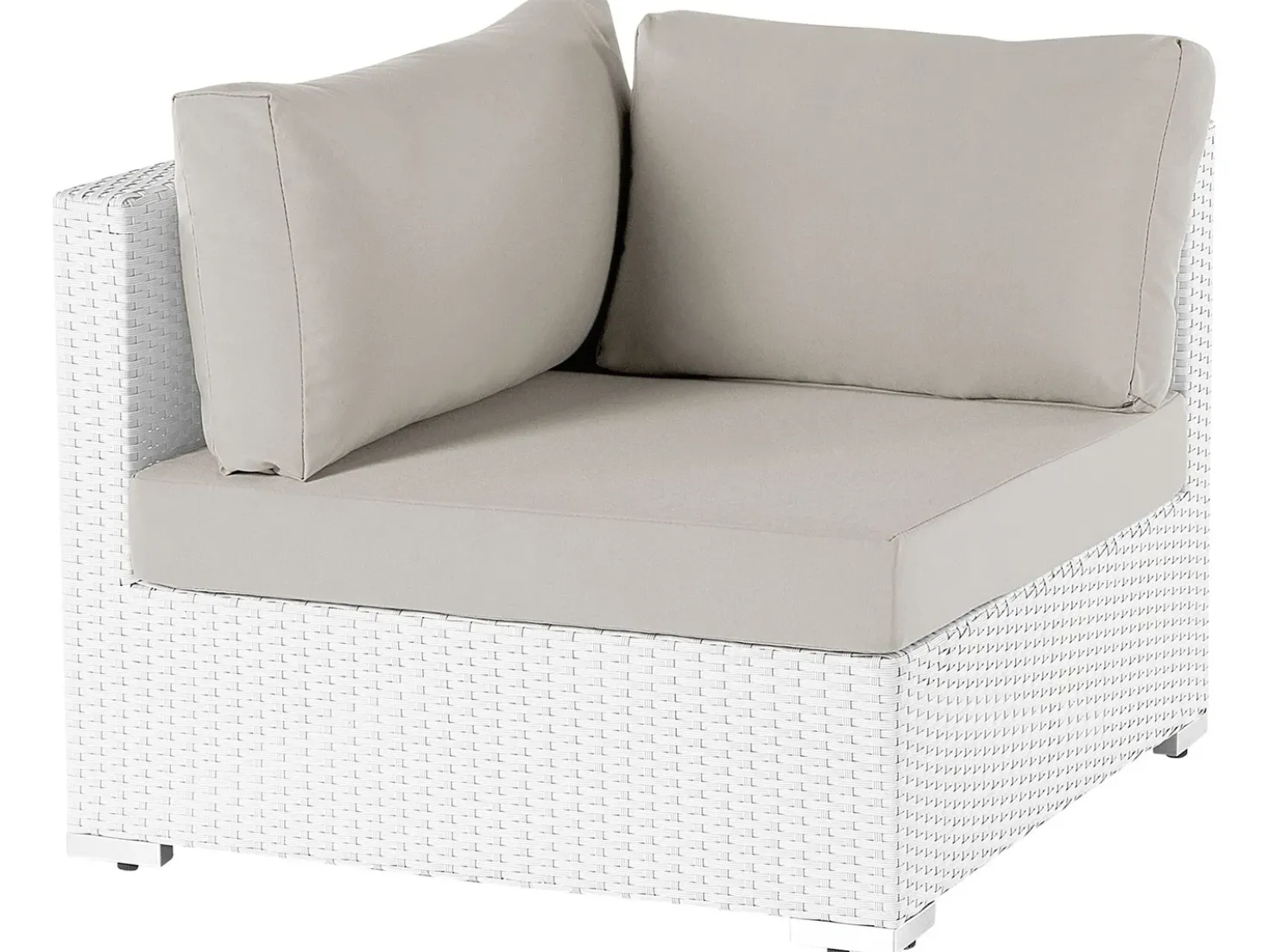Set di divani angolari da giardino 4 posti SANO Lato destro Modulare Rattan sintetico (PE) Bianco