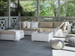Set di divani angolari da giardino 4 posti SANO Lato destro Modulare Rattan sintetico (PE) Bianco