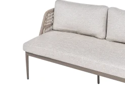 Set di divani angolari da giardino 3 posti LEFFE Lato Sinistro Metallo Beige