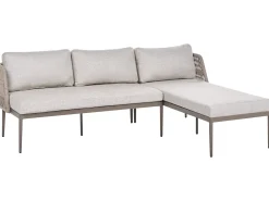 Set di divani angolari da giardino 3 posti LEFFE Lato Sinistro Metallo Beige