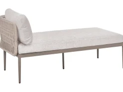 Set di divani angolari da giardino 3 posti LEFFE Lato Sinistro Metallo Beige