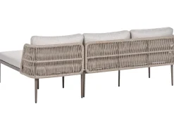 Set di divani angolari da giardino 3 posti LEFFE Lato Sinistro Metallo Beige