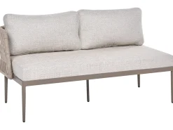 Set di divani angolari da giardino 3 posti LEFFE Lato Sinistro Metallo Beige
