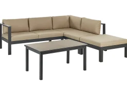 Set di divani angolari da giardino 5 posti MESSINA Lato Sinistro Metallo Beige sabbia