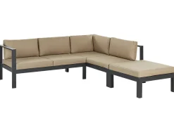 Set di divani angolari da giardino 5 posti MESSINA Lato Sinistro Metallo Beige sabbia
