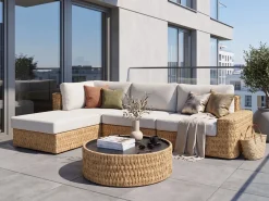 Set di divani angolari da giardino 4 posti OLIVERI Lato destro Rattan sintetico (PE) Beige