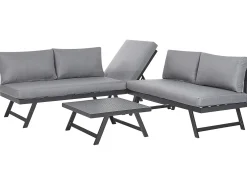 Set di divani angolari da giardino 5 posti COCCORINO Metallo Grigio