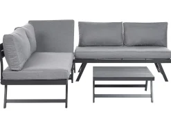 Set di divani angolari da giardino 5 posti COCCORINO Metallo Grigio