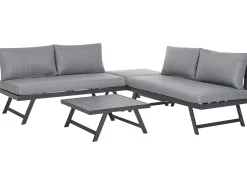 Set di divani angolari da giardino 5 posti COCCORINO Metallo Grigio