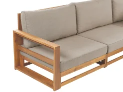 Set di divani angolari da giardino 4 posti TIMOR Lato Sinistro Modulare Legno di acacia certificato Marrone chiaro