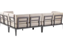 Set di divani angolari da giardino 6 posti RIMA III Lato Sinistro Modulare Metallo Beige