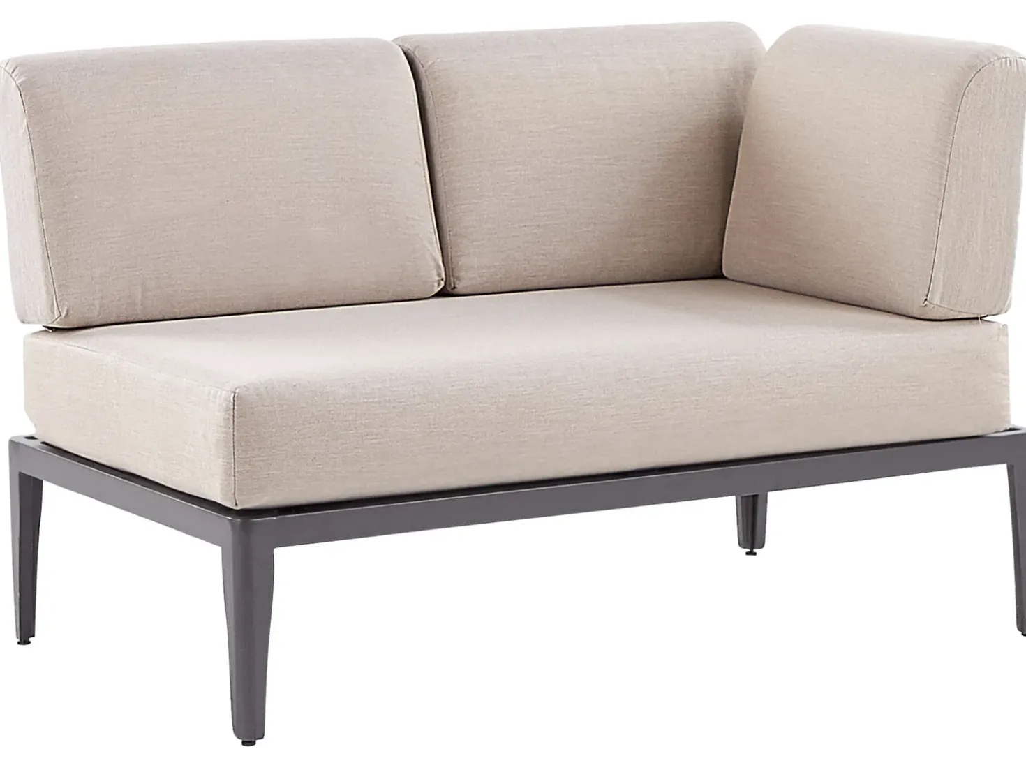 Set di divani angolari da giardino 6 posti RIMA III Lato Sinistro Modulare Metallo Beige