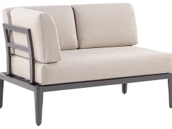 Set di divani angolari da giardino 6 posti RIMA III Lato Sinistro Modulare Metallo Beige