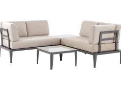 Set di divani angolari da giardino 6 posti RIMA III Lato Sinistro Modulare Metallo Beige