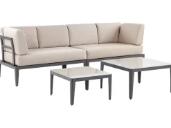 Set di divani angolari da giardino 6 posti RIMA III Lato Sinistro Modulare Metallo Beige